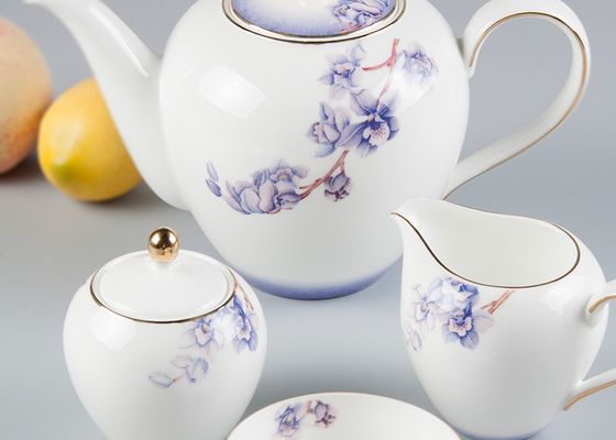 BSCI Lightweight Gold Rim Royal Bone China Tea Set